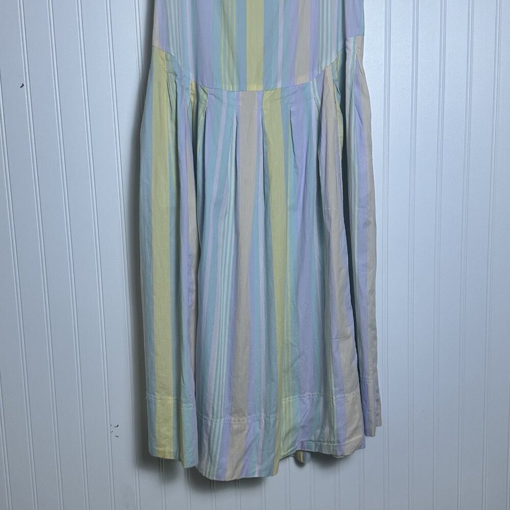 Free People Primavera Stripe Midi Dress Cotton Size XL Adjustable Strap Casual - Picture 8 of 9